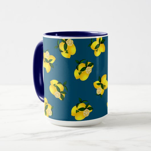 Lemon Chic Dark Blue Design Tasse (Vorderseite Links)