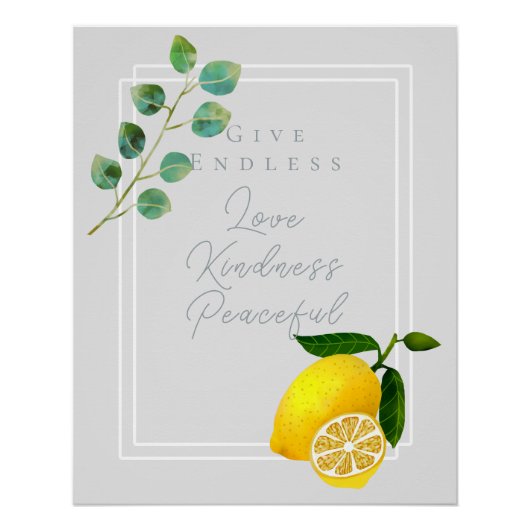 Lemon Chic Gray Glossy Poster (Vorderseite)
