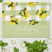 Lemon Chic Green Gingham Geschirrtuch (Gefaltet)