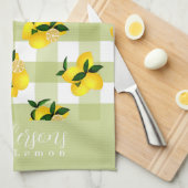 Lemon Chic Green Gingham Geschirrtuch (Viertel Falte)
