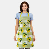 Lemon Chic Green Gingham Schürze (Getragen)