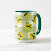 Lemon Chic Green Gingham Tasse (VorderseiteRechts)