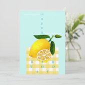 Lemon Chic Happy Birthday Feiertagskarte (Stehend Vorderseite)