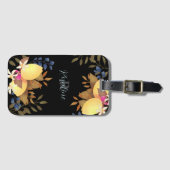 Lemon Chic Monogram Black Gepäckanhänger (Vorderseite (Horizontal))