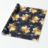 Lemon Chic Monogram Black Geschenkpapier (Ungerollt)