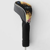 Lemon Chic Monogram Black Golf Headcover (angewinkelt)