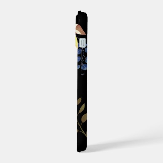 Lemon Chic Monogram Black iPhone 15 Hülle (Linke Seite)