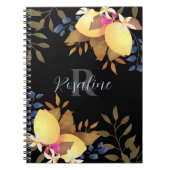 Lemon Chic Monogram Black Notizblock (Vorderseite)