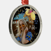 Lemon Chic Monogram Black Ornament Aus Metall (Rechts)