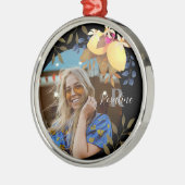 Lemon Chic Monogram Black Ornament Aus Metall (Links)