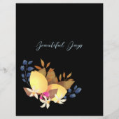 Lemon Chic Monogram Black Paper Sheet (Rückseite)