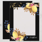 Lemon Chic Monogram Black Paper Sheet (Vorne/Hinten)