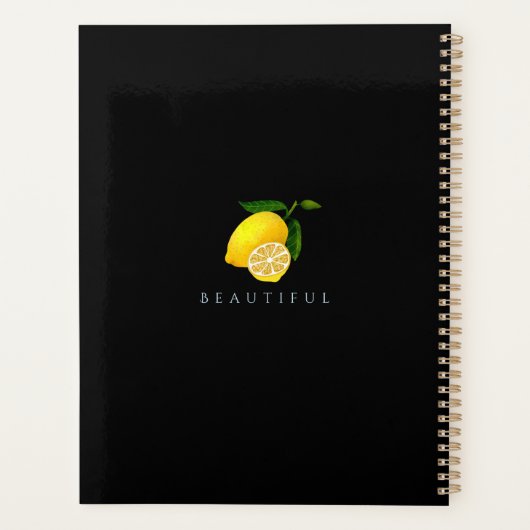 Lemon Chic Monogram Black Planer (Rückseite)