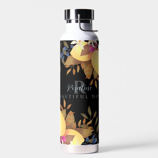 Lemon Chic Monogram Black Trinkflasche (Links)