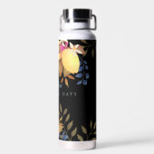 Lemon Chic Monogram Black Trinkflasche (Rückseite)