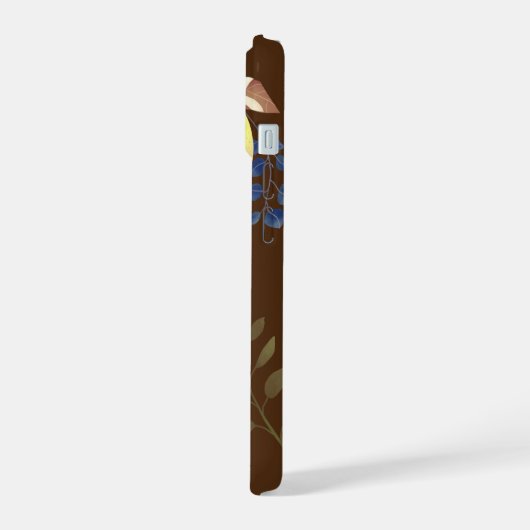 Lemon Chic Monogram Brown iPhone 15 Hülle (Linke Seite)