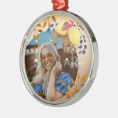 Lemon Chic Monogram Gold Ornament Aus Metall (Links)