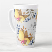 Lemon Chic Monogram Gray Milchtasse (Linke Ecke)