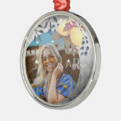 Lemon Chic Monogram Silver Ornament Aus Metall (Links)