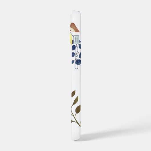 Lemon Chic Monogram White iPhone 15 Hülle (Linke Seite)