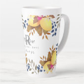 Lemon Chic Monogram White Milchtasse (Rechte Ecke)