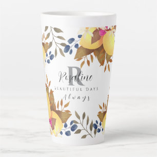 Lemon Chic Monogram White Milchtasse