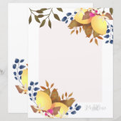 Lemon Chic Monogram White Paper Sheet (Vorne/Hinten)