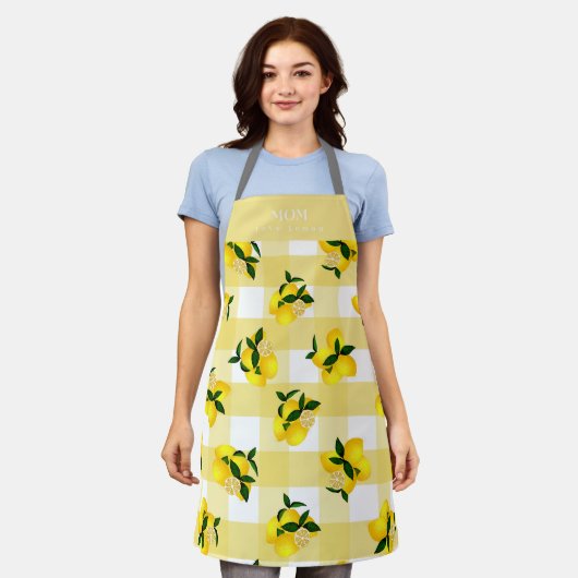 Lemon Chic Yellow Gingham Schürze (Getragen)