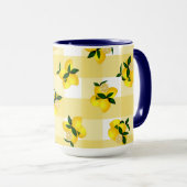 Lemon Chic Yellow Gingham Tasse (VorderseiteRechts)