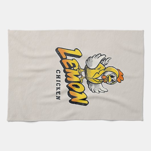 Lemon Chicken - Fun Food Design Geschirrtuch (Horizontal)