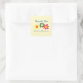 Lemon Chiffon Danke Blume Quadratischer Aufkleber (Tasche)