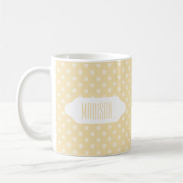 Lemon Chiffon Gelb Polka Punkte benutzerdefinierte Kaffeetasse