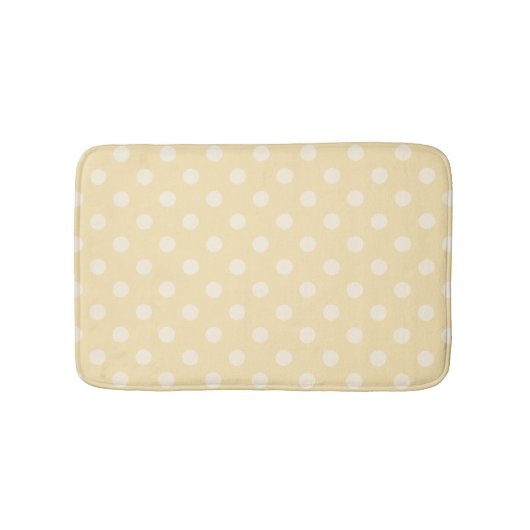 Lemon Chiffon gelbe Polka Punkte Badezimmerteppich Badematte (Vorderseite)