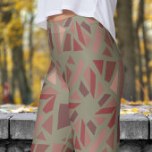 Lemon Chiffon Green Mosiac Pattern Leggings