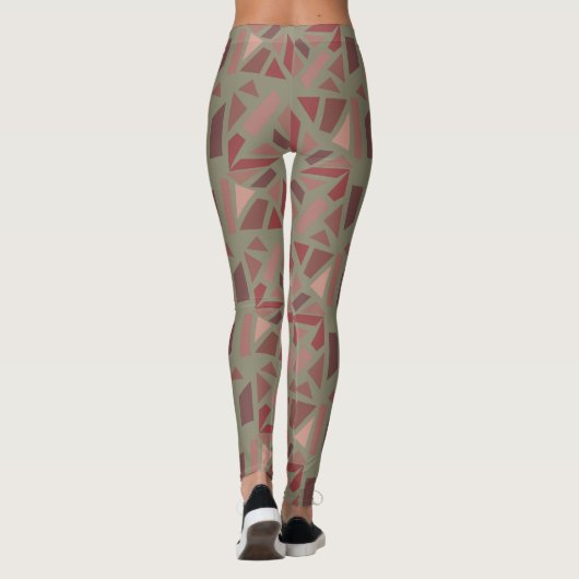 Lemon Chiffon Green Mosiac Pattern Leggings (Rückseite)