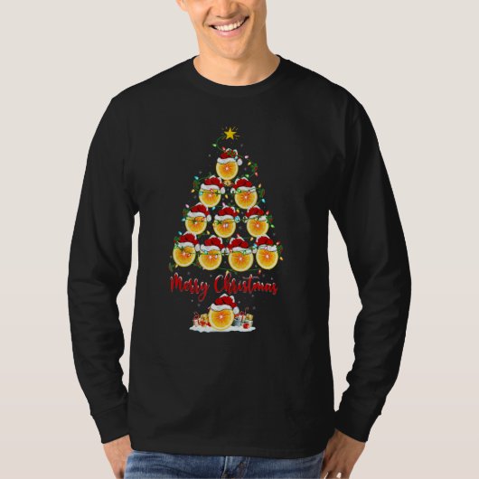 Lemon Christmas Tree Lights Santa Lemon Fruit Xmas T-Shirt (Vorderseite)