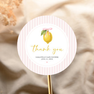 Lemon Ciao Baby Shower Runder Aufkleber