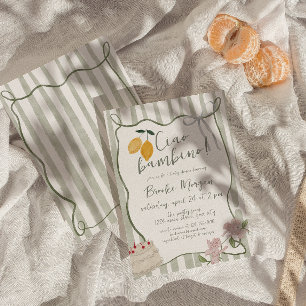 Lemon Ciao Bambino Italienisches Gender Neutral Einladung