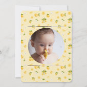 Lemon Citrus 2. Geburtstag Foto Einladung (Rückseite)