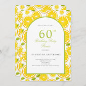 Lemon Citrus 60. Geburtstag Einladung (Vorne/Hinten)