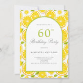 Lemon Citrus 60. Geburtstag Einladung (Vorderseite)