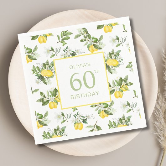 Lemon Citrus 60. Geburtstag Serviette