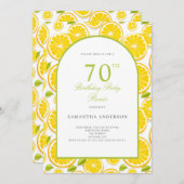 Lemon Citrus 70. Geburtstag Einladung (Vorne/Hinten)