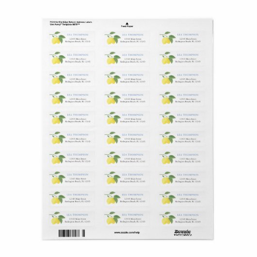Lemon Citrus Address Labels (Vorne)