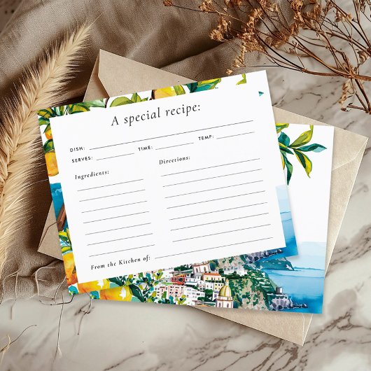 Lemon Citrus Amalfi Brautparty Rezept Karte