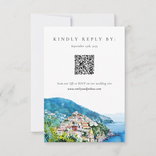 Lemon Citrus Amalfi Coast Wedding RSVP Karte (Vorderseite)