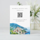 Lemon Citrus Amalfi Coast Wedding RSVP Karte (Stehend Vorderseite)