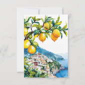 Lemon Citrus Amalfi Coast Wedding RSVP Karte (Rückseite)