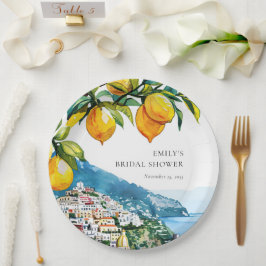 Lemon Citrus Amalfi Küste Brautparty Pappteller