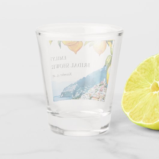 Lemon Citrus Amalfi Küste Brautparty Schnapsglas (Rückseite)